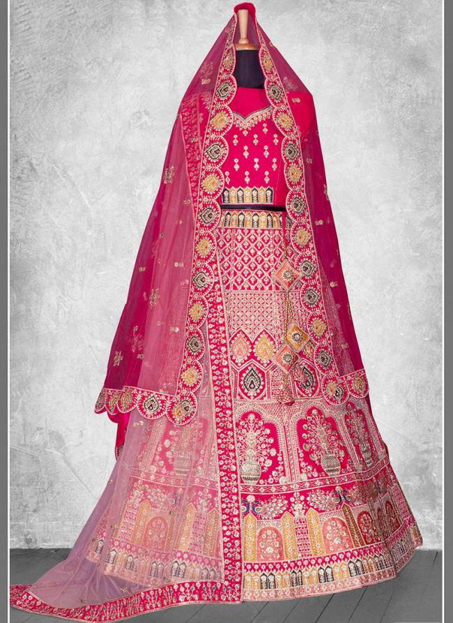 Velvet Rani Bridal Wear Embroidery Work Lehenga Choli